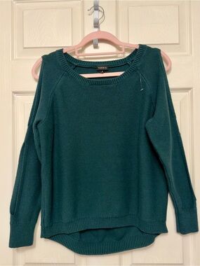 Torrid Cold-Shoulder Sweater Teal Women Size 0X